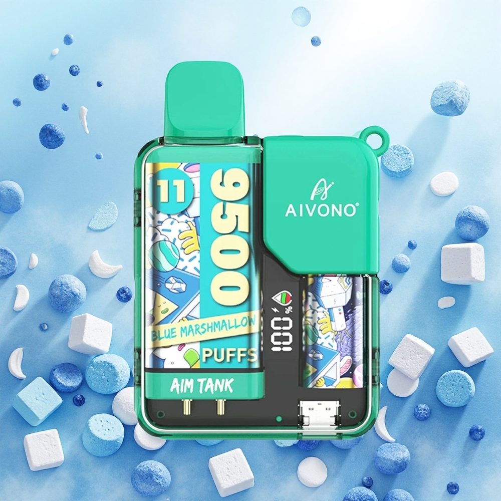 Aivono Aim Tank 9500 Puffs Descartável Vape Marshmallow Azul atacado brasileiro