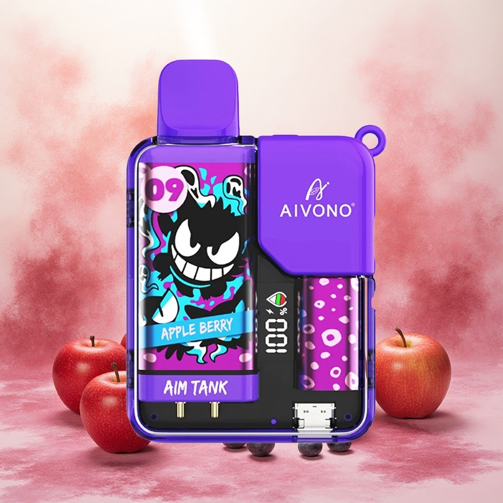 Aivono Aim Tank 9500 Puffs Vape Descartável Maçã Berry 18ml Capacidade de Líquido atacado brasileiro