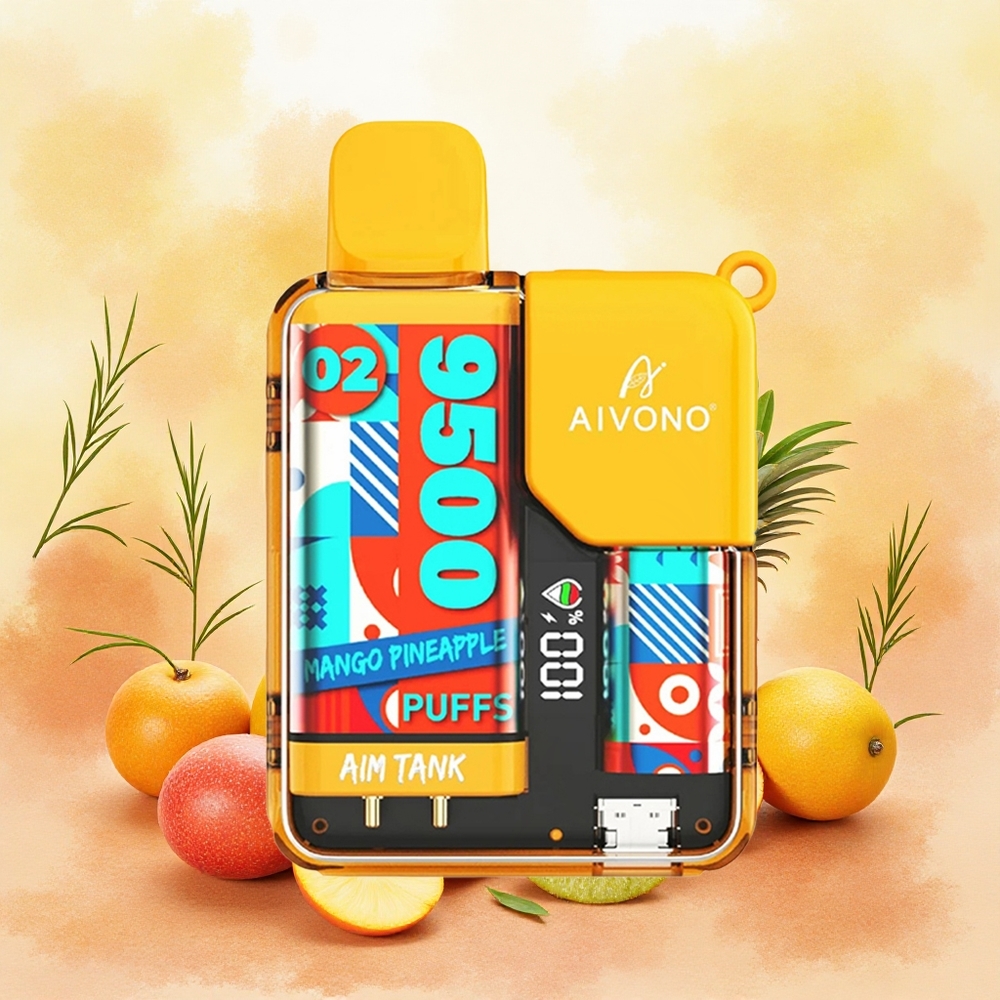 Aivono Aim Tank 9500 Puffs Vape Descartável Manga Abacaxi com 9500 Puffs e 18ml Capacidade de Líquido atacado brasileiro