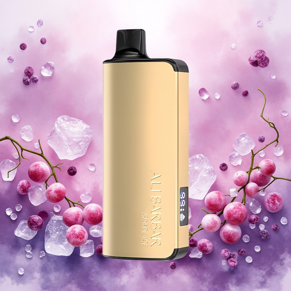 Alibarbar Ingot 9000 Puffs Vape Descartável Uva Gelo atacado brasileiro 22ml 2350mah LED