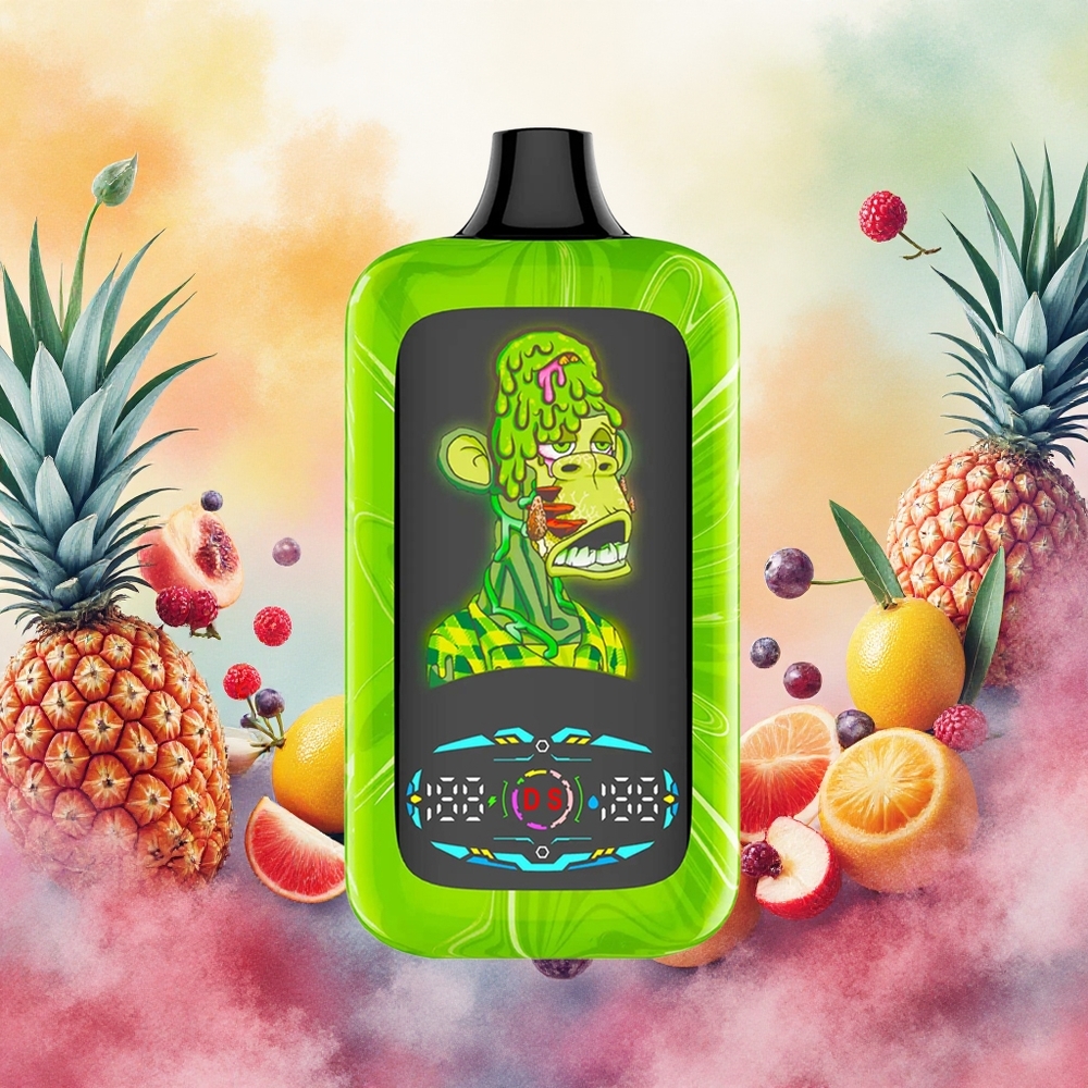 Fumot Digital Monkey 20000/40000 Vape Descartável Explosão Tropical do Arco-Íris, 40000 Tragadas, Dual Mesh Coil, atacado brasileiro