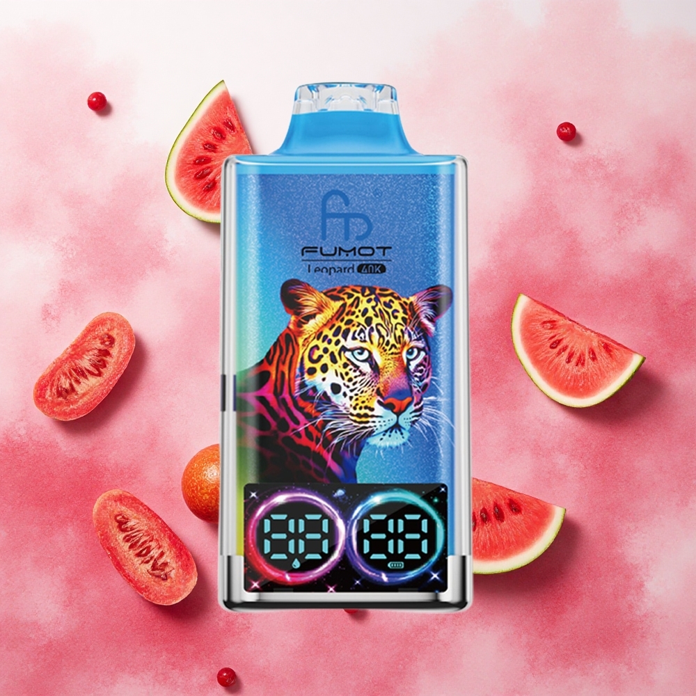 Fumot Leopard 40K Puffs Reutilizável Melancia Chiclete 0%/2%/3%/5% Nicotina 700mAh Dual Mesh atacado brasileiro