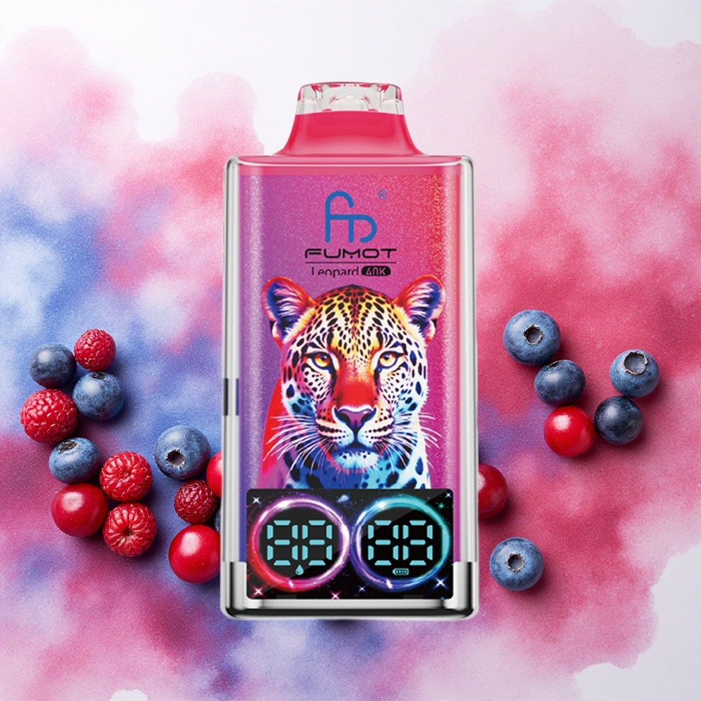 Fumot Leopard 40K Puffs Vape Descartável Mirtilo Cereja Cranberry Dual Mesh 700mAh Tipo-C atacado brasileiro