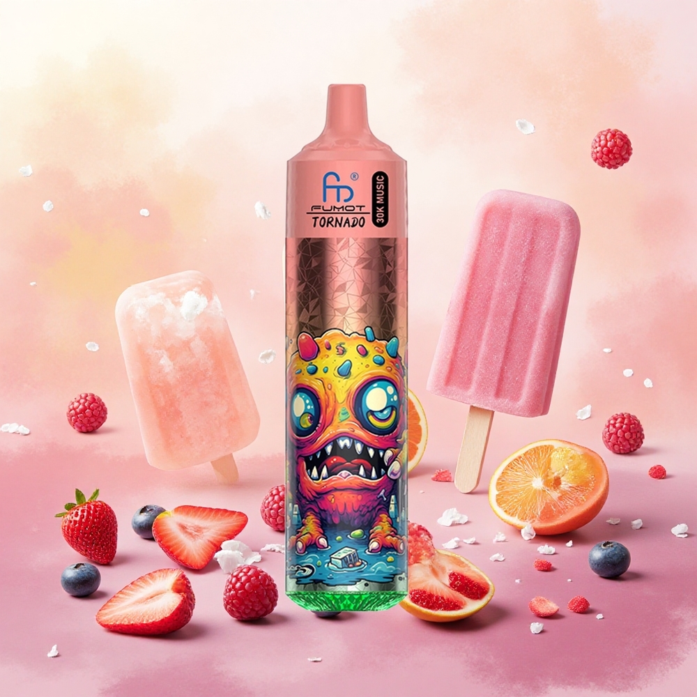 Fumot RandM Tornado 30000 Puffs Descartável Vape Picolé 30mL 2%/5% 600mAh LED atacado brasileiro