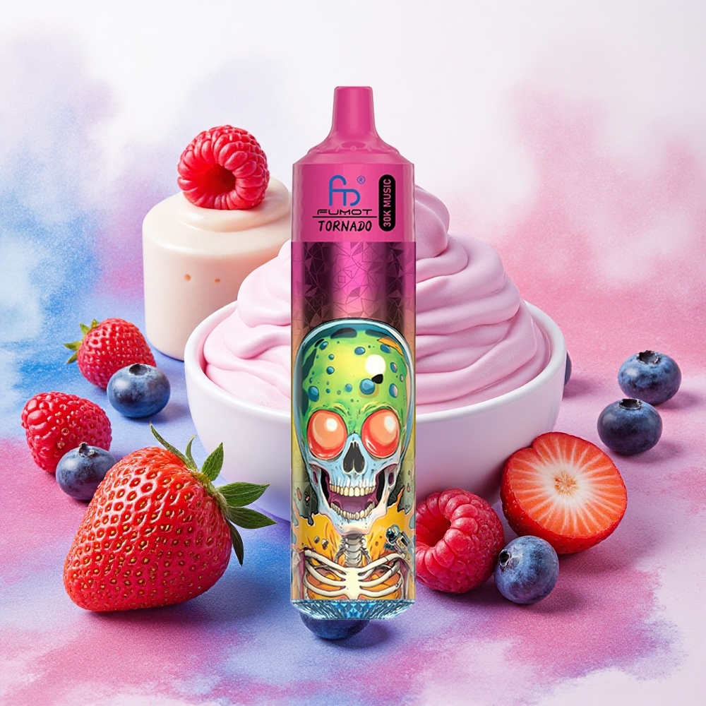 Fumot RandM Tornado 30000 Puffs Descartável com Bateria Recarregável 600mAh Sabor Mirtilo Morango Framboesa Sorvete atacado brasileiro