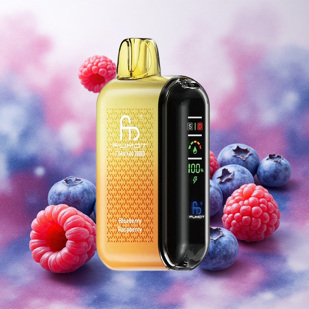 Fumot Tornado 20000 Puffs Vape Descartável Mirtilo Framboesa Dual Mesh Coil 20ml atacado brasileiro