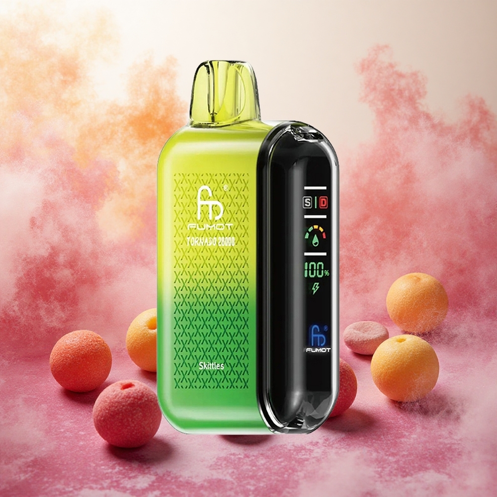 Fumot Tornado 20000 Puffs Vape Skittles Arco-Íris com Bateria Recarregável 850mAh e 20ml Capacidade atacado brasileiro