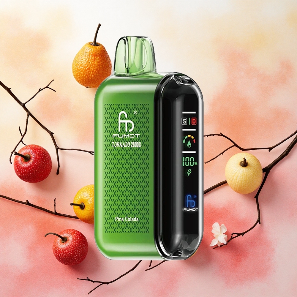 Fumot Tornado 20000 Puffs Vaporizador Descartável Pina Colada com Bateria Recarregável 850mAh e atacado brasileiro