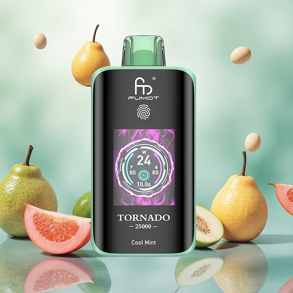 Fumot Tornado 25000 Puffs Vape Disposable Hortelã Fresco com Tela HD e Bateria Recarregável 700mAh atacado brasileiro