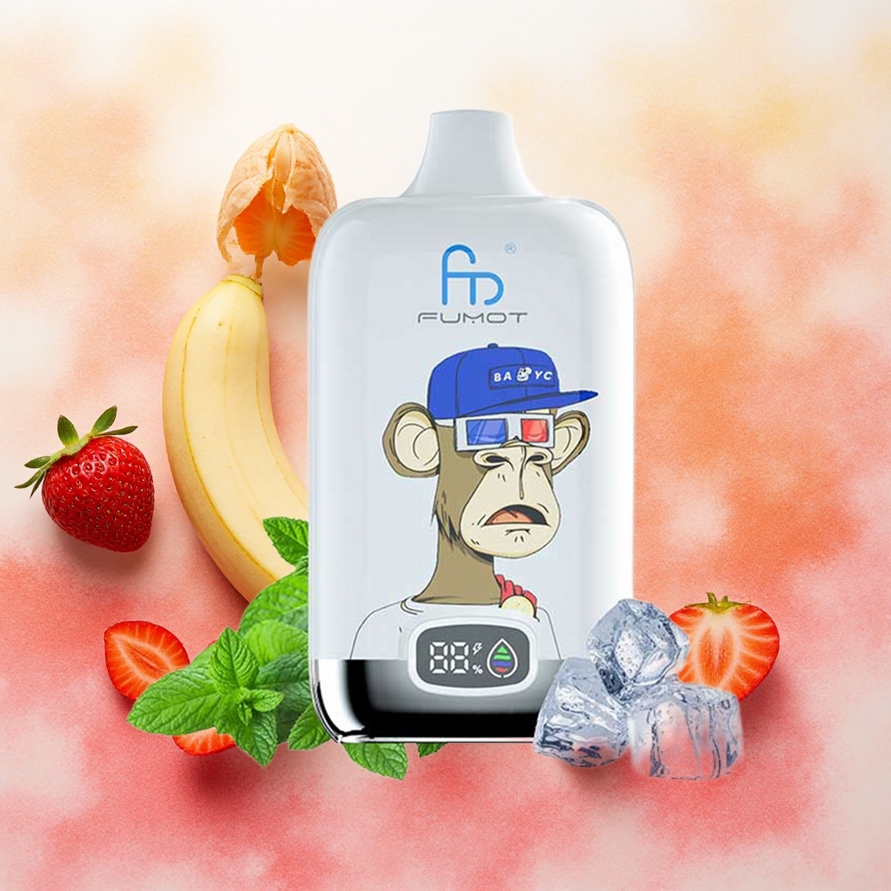 Fumot Tornado Digital Box 12000 Puffs Atacado Brasileiro 20ml Morango Banana Bateria Recarregável 550mAh