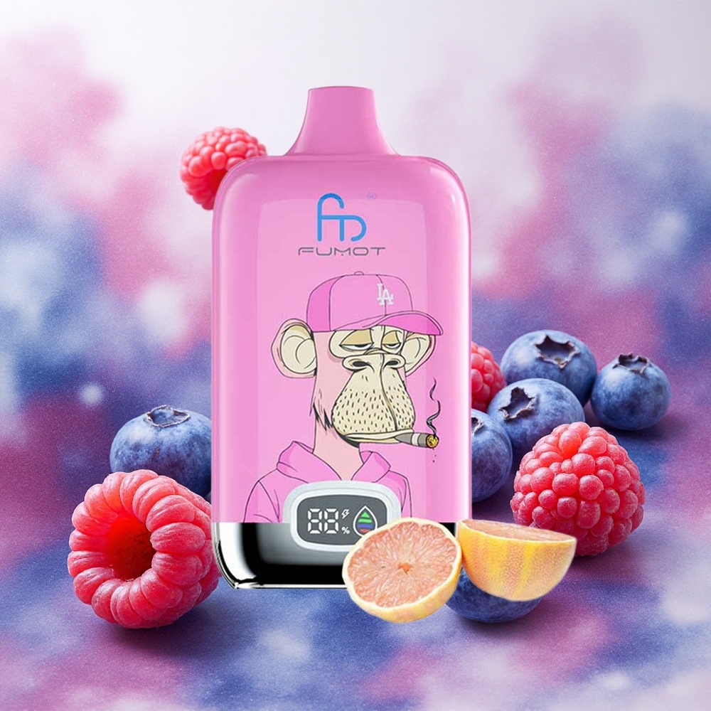 Fumot Tornado Digital Box 12000 Puffs Atacado Brasileiro Vape Descarga Automática Mirtilo Framboesa com Bateria Recarregável 550mAh