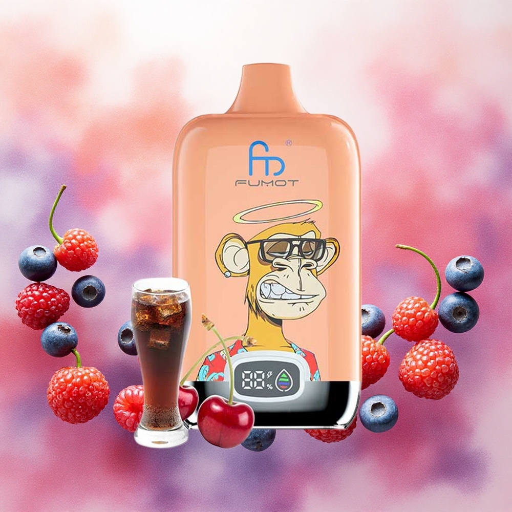 Fumot Tornado Digital Box 12000 Puffs Vape Descarga Ativada Bateria Recarregável 550mAh atacado brasileiro Frutas Vermelhas