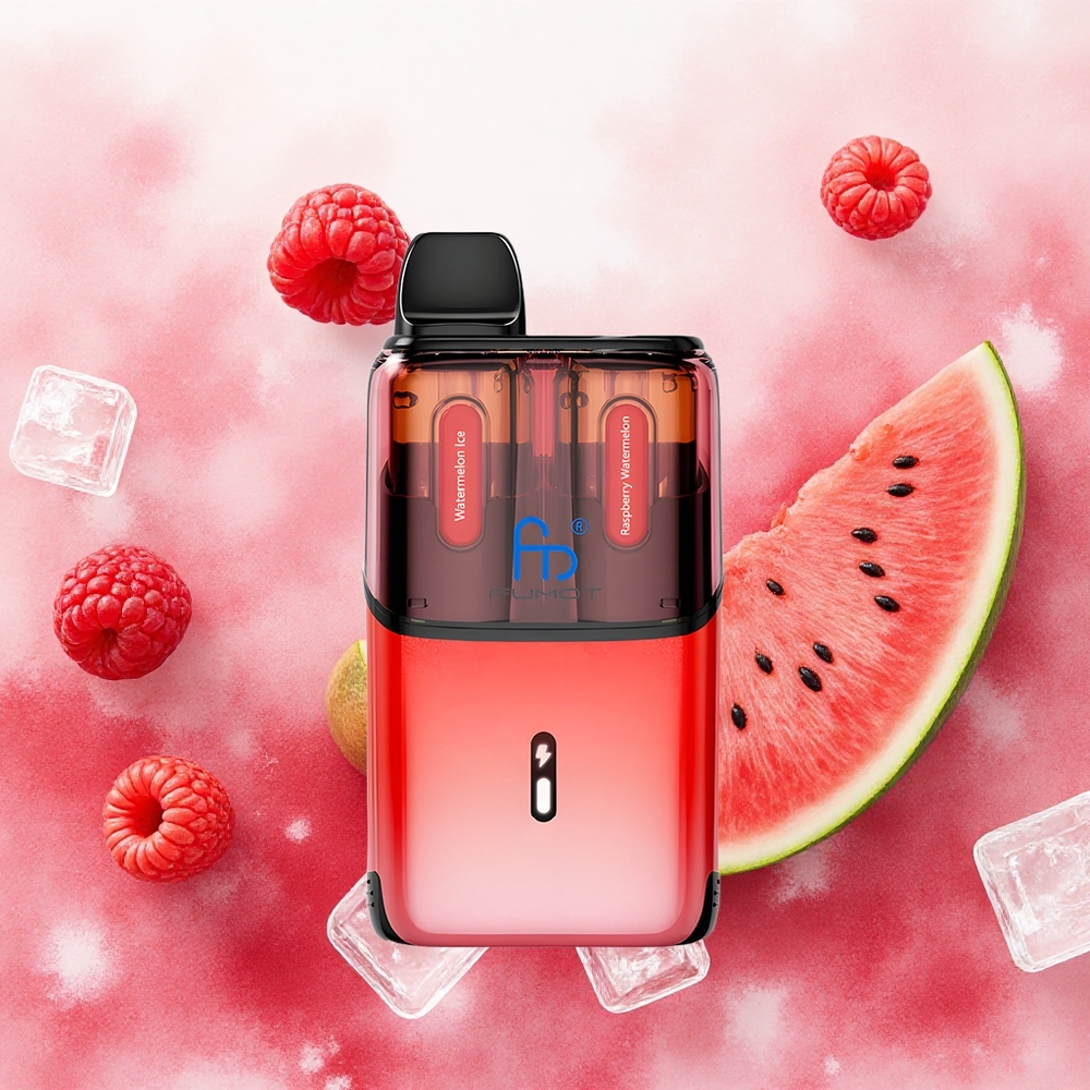Fumot Ultra T32000 Vape Descartável Melancia Gelada - Framboesa Melancia, 32000 Tragadas, Tipo-C Carregamento Rápido, atacado brasileiro
