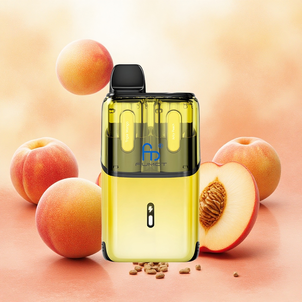 Fumot Ultra T32000 Vape Descartável Triplo Manga - Pêssego Suculento, 32000 Tragadas, Tipo-C, atacado brasileiro