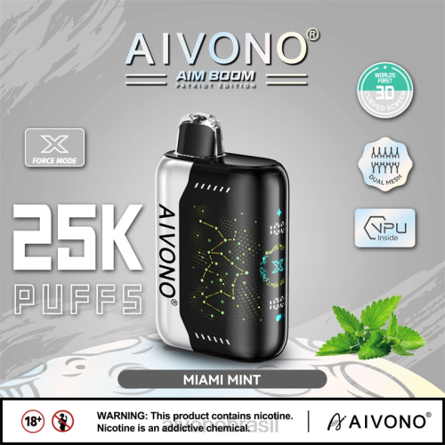 Aivono AIM BOOM 25.000 hortelã de miami 086J349 - Aivono Vape