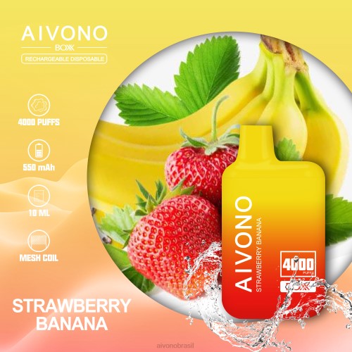 Aivono AIM BOXX 4000 banana morango 086J231 - Aivono Vape Brasil
