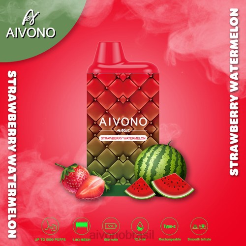 Aivono AIM MAGIC cigarro de caixa de 5800 bocas melancia morango 086J99 - Aivono Vape Brasil