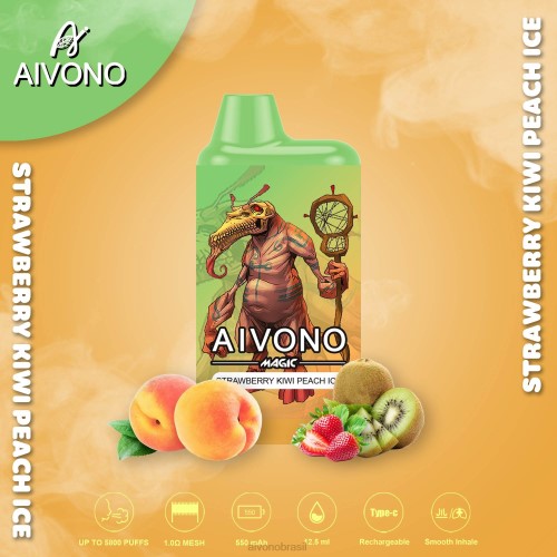 Aivono AIM MAGIC cigarro de caixa de 5800 bocas morango, kiwi, pêssego, gelo 086J96 - Vape Aivono Brasil