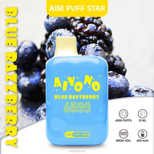 Aivono AIM PUFF STAR 6500 framboesa azul 086J292 - Vape Aivono Brasil