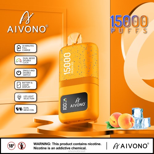 Aivono AIM magic 15.000 gelo de pêssego 086J59 - Aivono Vape Brasil