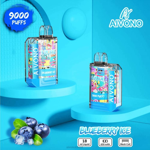 Aivono AIM XXL Adesivo de boca 9000 transparente gelo de mirtilo 086J50 - Aivono Brasil